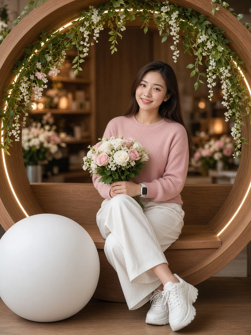 A Soft Smile in Pink