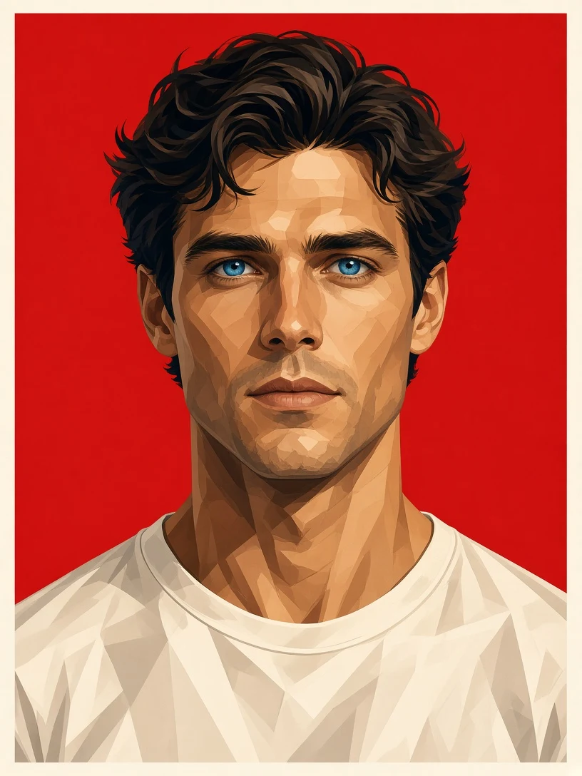 Blue-Eyed Man Vector Illustration