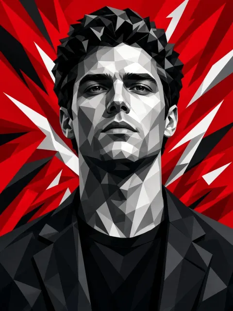 Geometric Vector Portrait of a Man