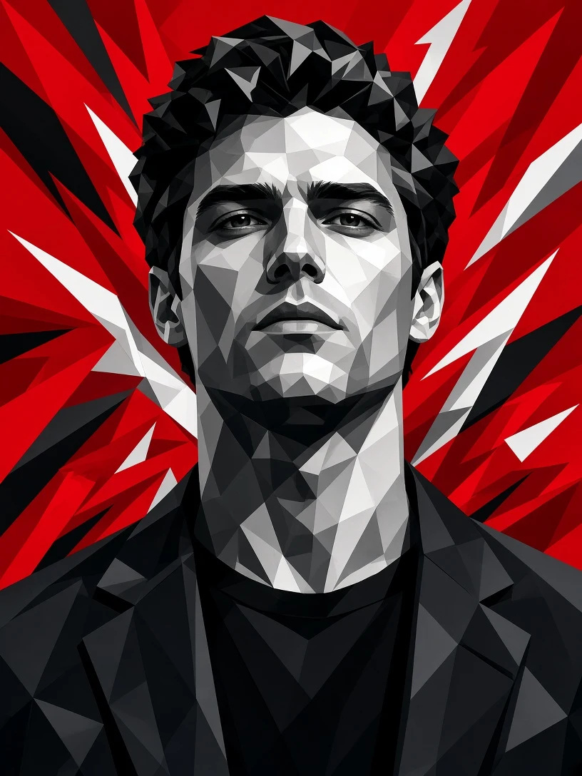 Geometric Vector Portrait of a Man