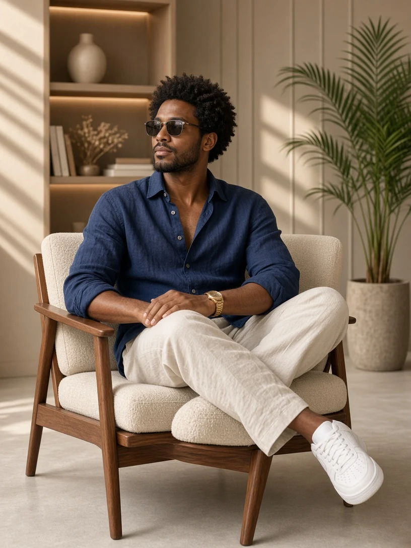 Smart Casual Menswear Indoor Lifestyle Portrait