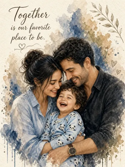 Watercolor Family Portrait