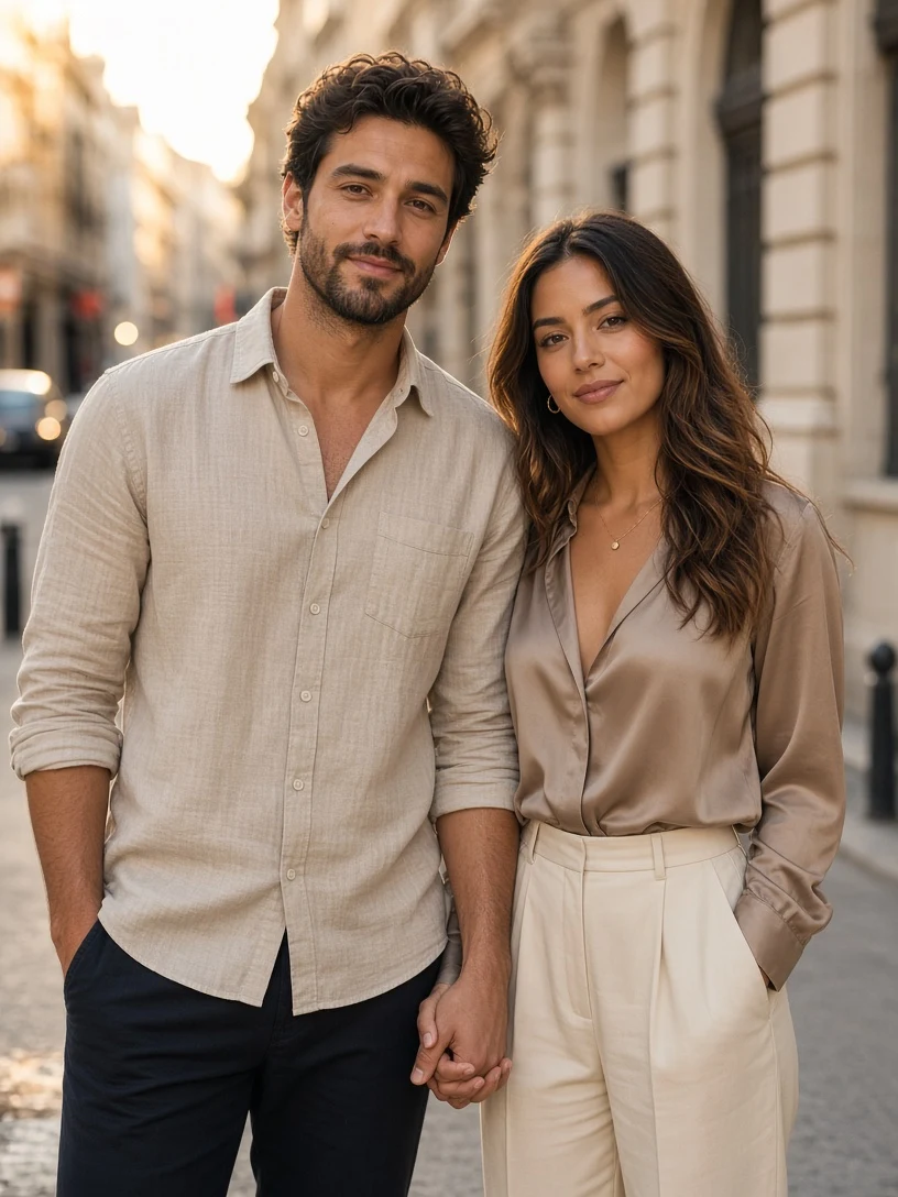 Golden Hour Couple City Portrait
