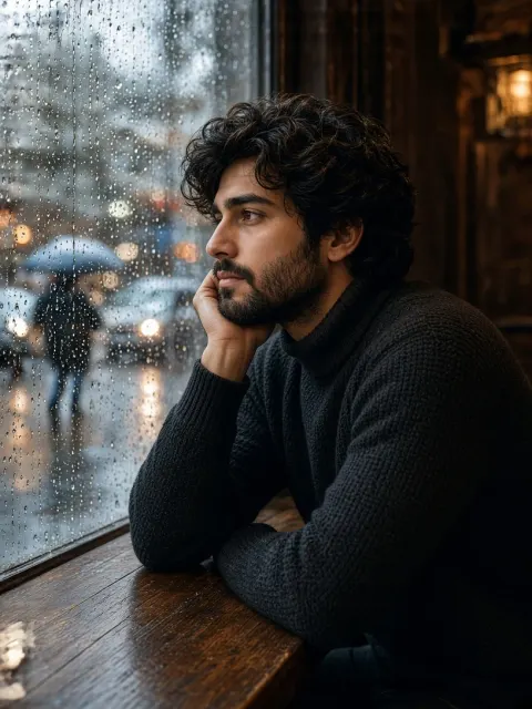 Moody Rainy Window Scene