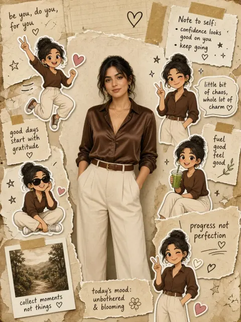 Vintage Scrapbook Aesthetic Girl Collage