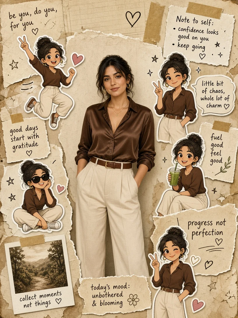 Vintage Scrapbook Aesthetic Girl Collage