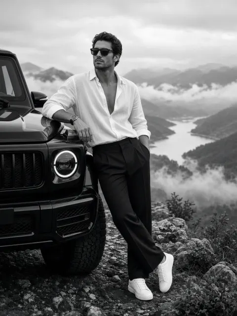 Adventure Lifestyle Photography of Man and Car