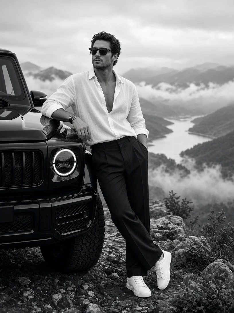 Adventure Lifestyle Photography of Man and Car