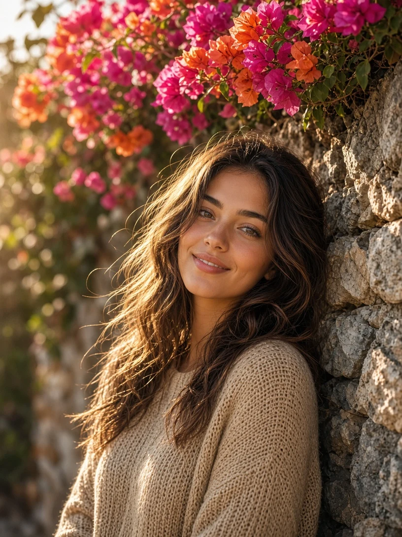 Golden hour floral portrait