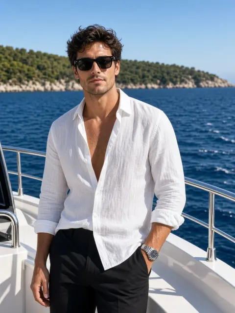 Ocean Cruise Stylish Man Portrait