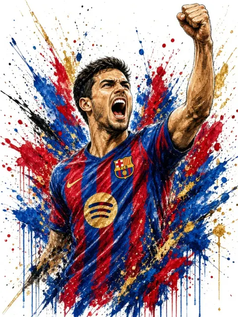 Aggressive Footballer Celebration Art