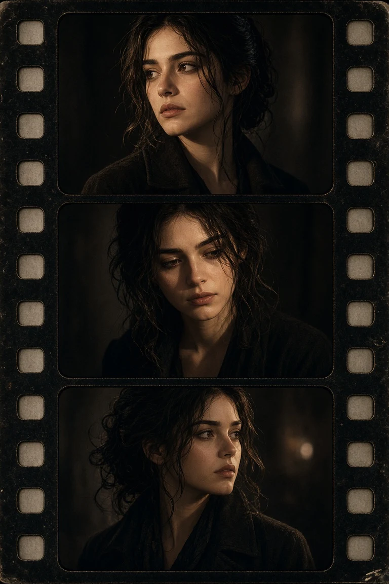 Cinematic 3-Frame Film Strip Portrait