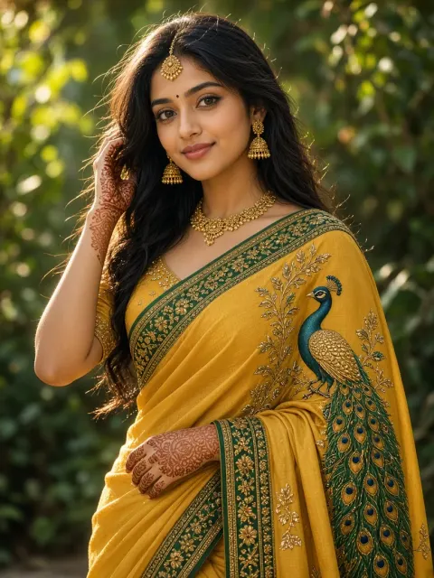 Mustard Yellow Saree Elegance