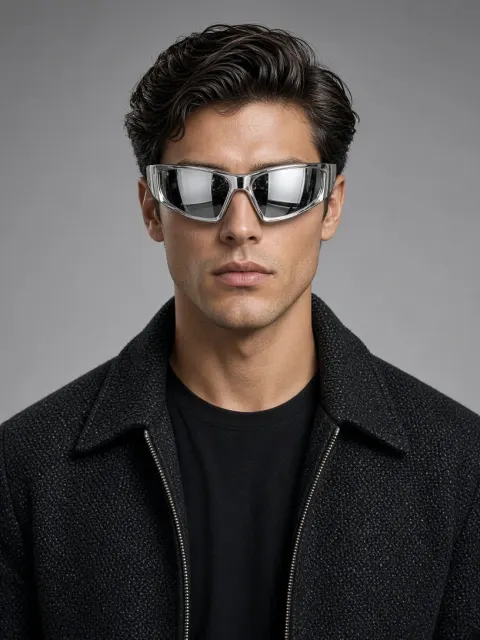Man with Futuristic Sunglasses Portrait