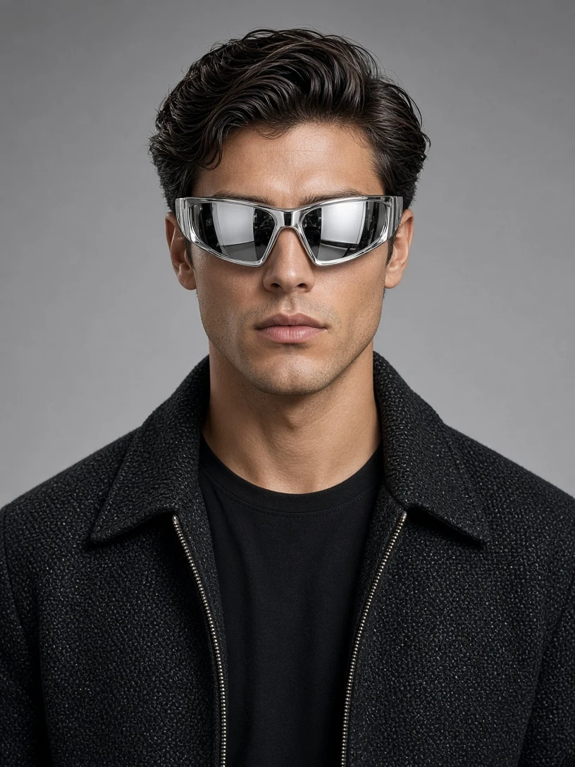 Man with Futuristic Sunglasses Portrait