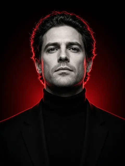 Red Rim Lighting Chiaroscuro Portrait