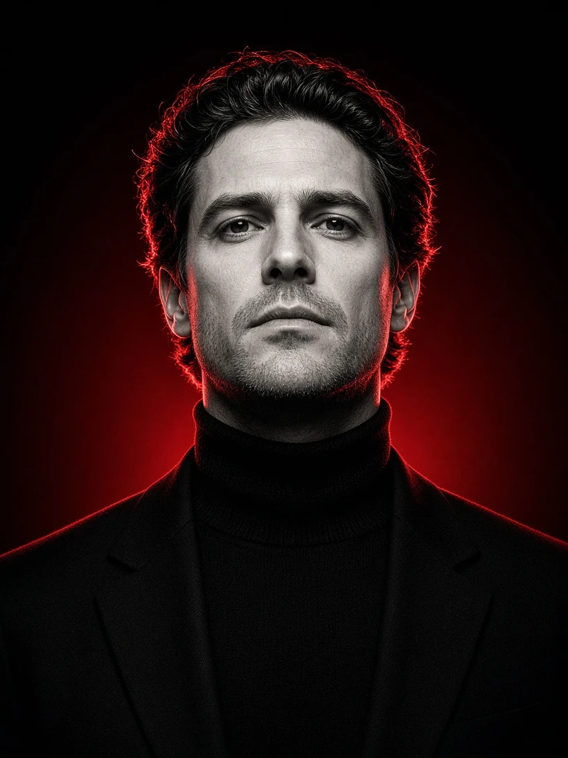 Red Rim Lighting Chiaroscuro Portrait
