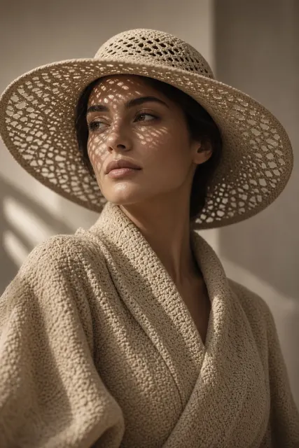 Straw Hat and Puff Sleeves