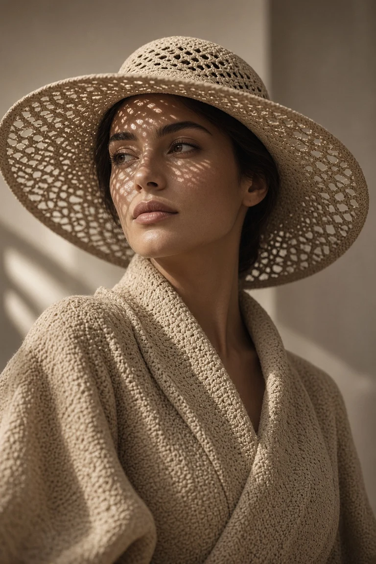 Straw Hat and Puff Sleeves