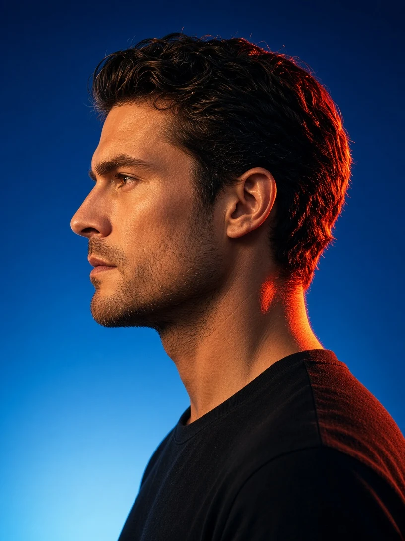 Elegant Side View Portrait of a Man