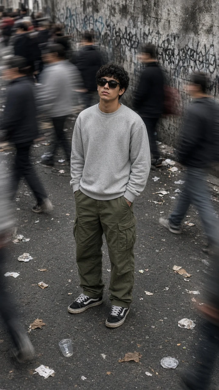 Urban Motion Blur Street Portrait AI Prompt