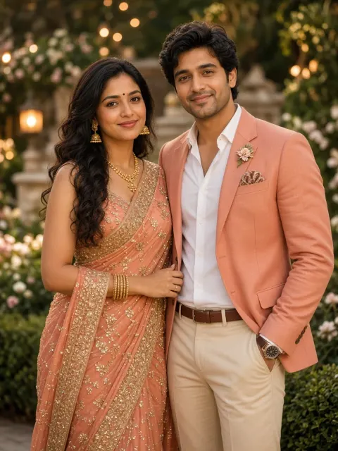 Indian Couple in Festive Elegance