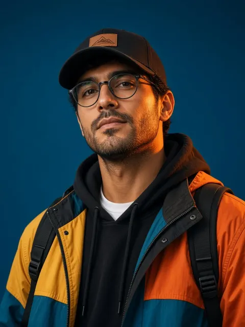 Men's Casual Fashion Studio Portrait