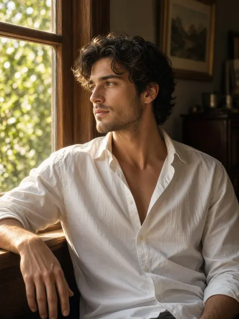 Casual White Shirt Man Portrait