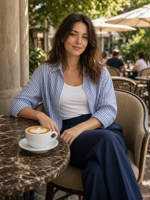 Casual Lifestyle Portrait of a Girl at a Cafe
