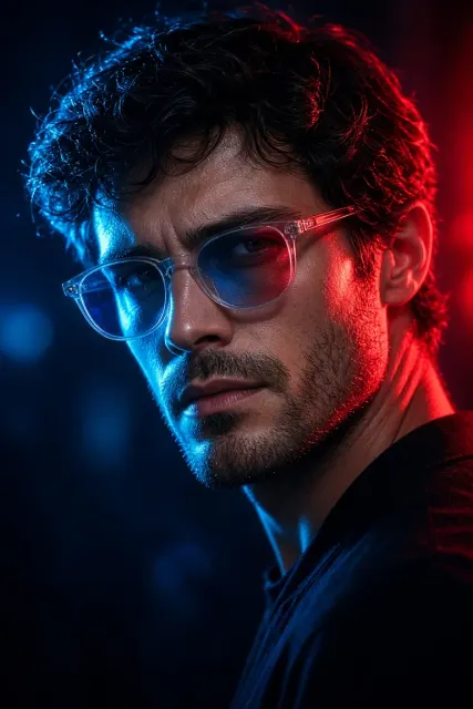 Cyberpunk Neon Lighting Male Portrait AI Prompt