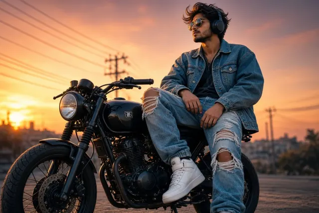 Aesthetic Biker Boy Café Racer AI Prompt