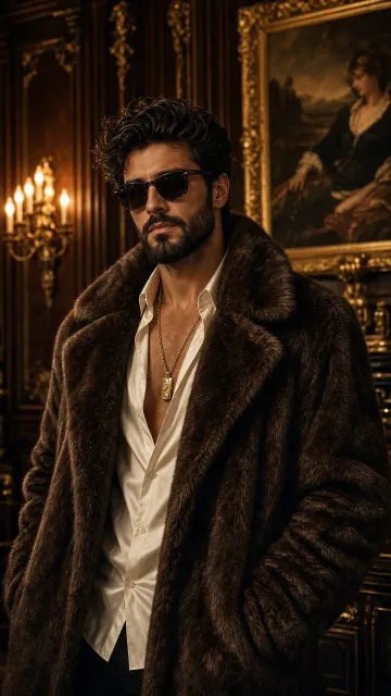 Man in luxurious fur