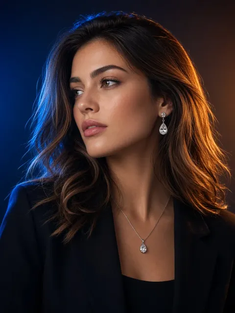 Cinematic Dual-Tone Lighting Female Portrait
