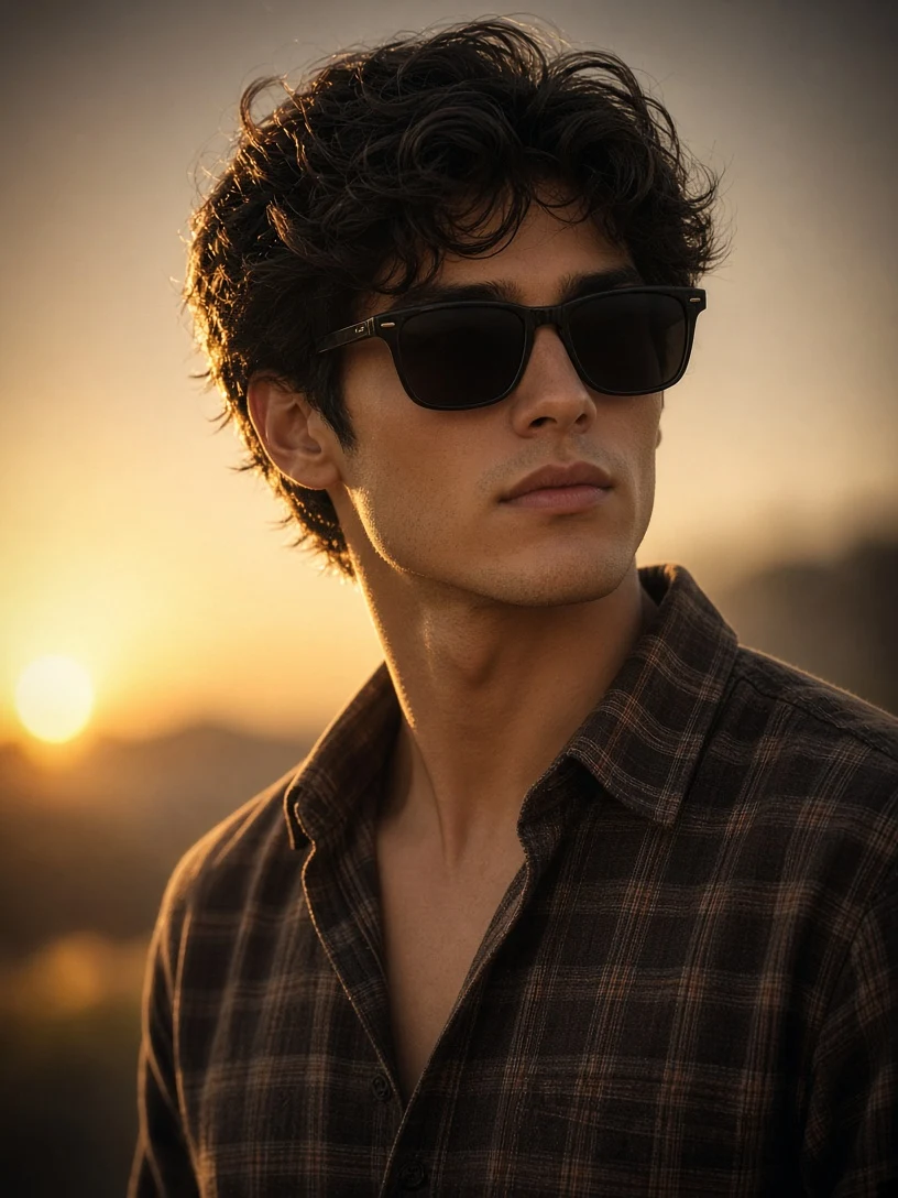 Golden Hour Portrait of Young Man