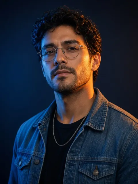 Cinematic Blue and Amber Portrait
