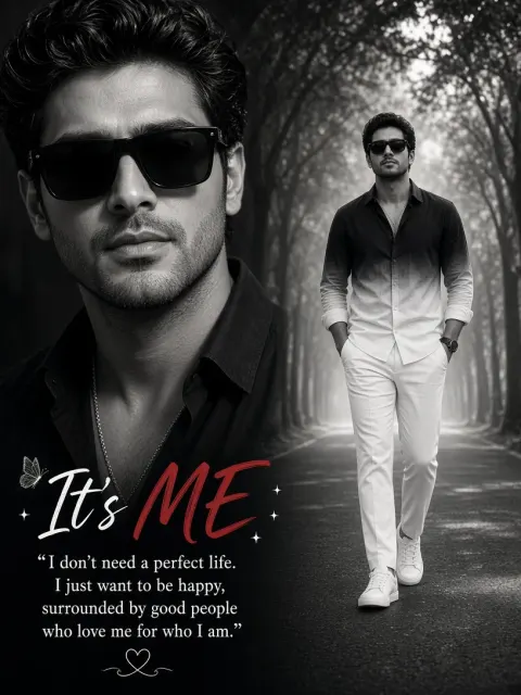 It's Me Black and White Sunglasses Portrait