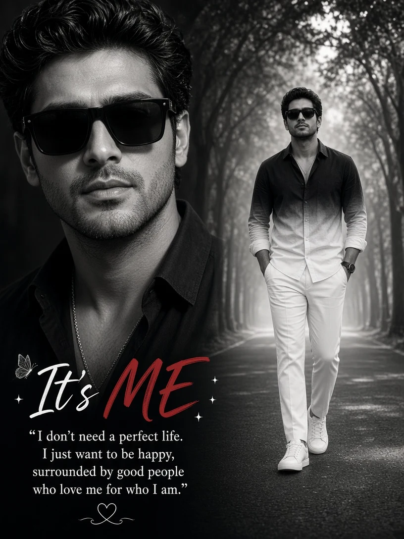It's Me Black and White Sunglasses Portrait