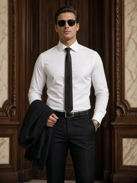 Man in White Shirt and Tie