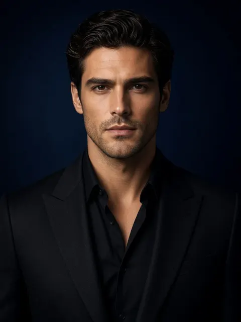 Luxury Menswear Editorial Studio Portrait