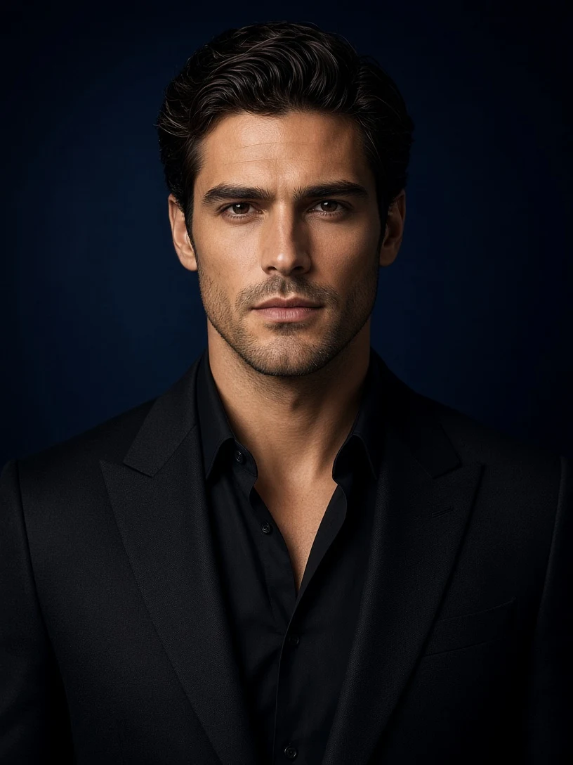 Luxury Menswear Editorial Studio Portrait