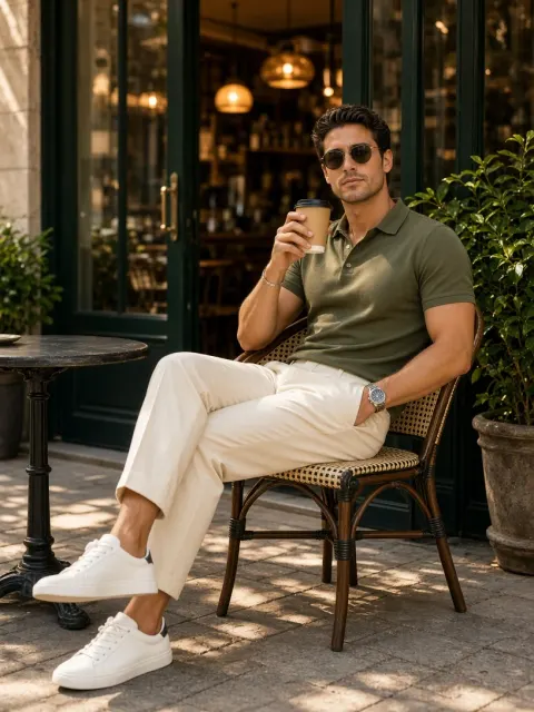 European Street Cafe Men's Fashion Look