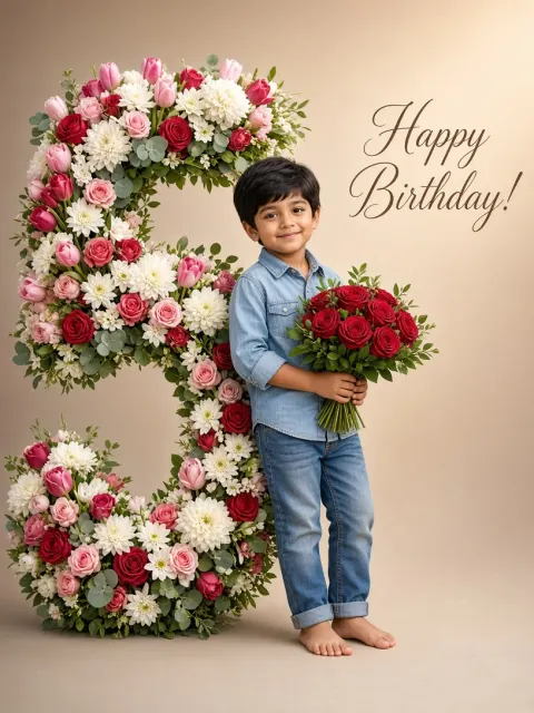 Floral Birthday Digit
