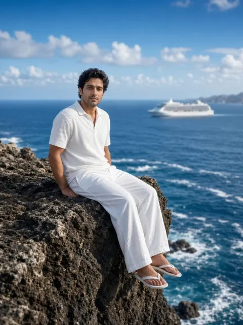 Resting on the Volcanic Coast