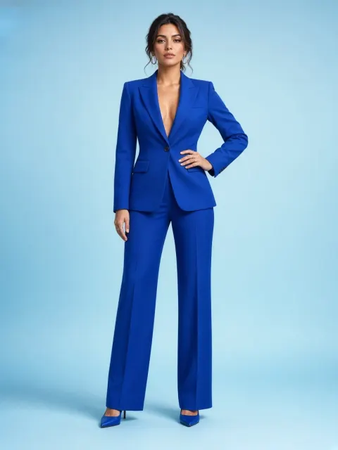 Royal Blue Suit Fashion Studio Portrait