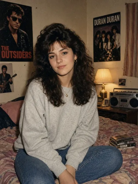 Nostalgic 1980s Bedroom Portrait Prompt