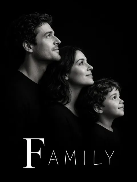 Monochrome Family Profile Portrait