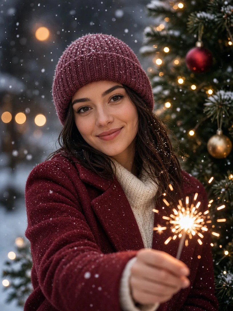 Sparkler in the Snow