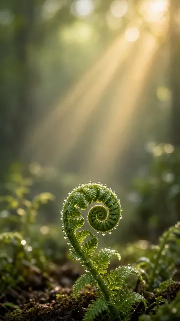 Unfurling Spring Fern Fronds Mobile Lock Screen Wallpaper