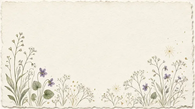 Pressed Botanical Wildflowers and Gold Foil Illustration Wallpaper