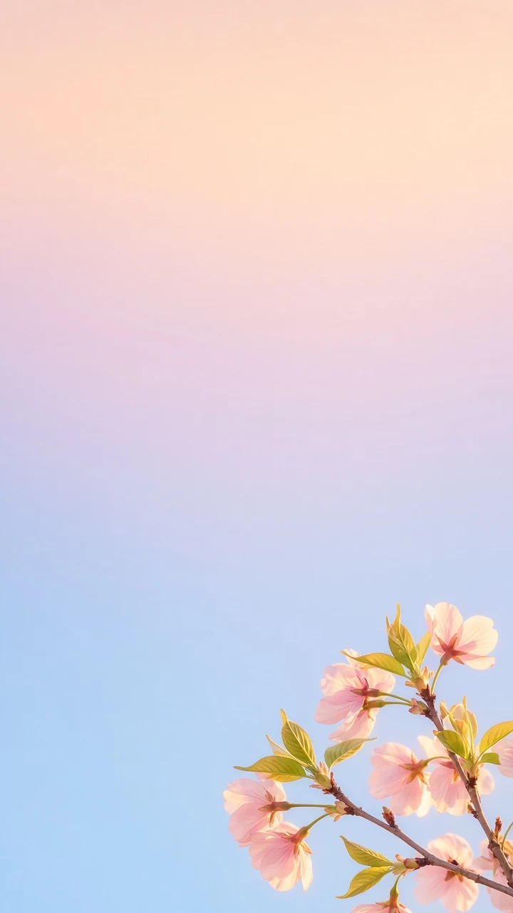 Spring Cherry Blossom Silhouette Mobile Lock Screen Wallpaper